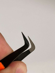 Eyelash Tweezer Fiber Tip Tweezers Custom Logo Private <b>Label</b> Stainless Steel Professional Fiber Tip Eyelash Tweezers Wholesale - Product Image 4