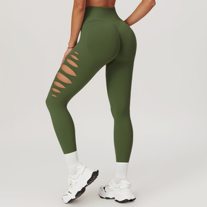 Hollow Out Sexy Seamless <b>Tight</b> Yoga Pants Peach Hips High Waist Fitness Pants Women Outdoor Running Sports Leggings - Product Image 6