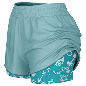 Shorts de sport 2 en 1 pour femmes, shorts de fitness personnalisés pour la course à pied, l'exercice et les entraînements en salle de sport - Product Image 2