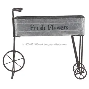 Trending Amaz Exports Wheel Barrow Planter Galvanizado High Demanded Cycle Planter Ecológico en uso Maceta de calidad personalizada