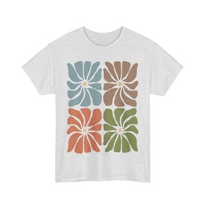 Camiseta informal de punto con estampado personalizable y cuello redondo de algodón de alta calidad para mujer, camiseta de Color sólido para mujer - Product Image 5