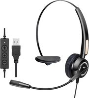 Casque de centre d'appels Talkvioce 500 à prix d'usine, suppression du bruit, commandes intégrées, micro réglable, USB