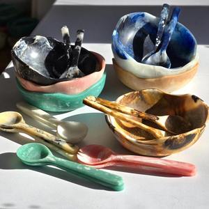 Tazón de Resina Epoxi Hecho a Mano por el Mejor Fabricante, Nuevo Diseño Personalizado, Color Personalizado, Apto para Alimentos, Ecológico, Duradero, Pulido, para Cocina - Product Image 4
