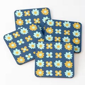 Juego de posavasos de madera con pegatinas de esmalte hechas a mano para colocar bebidas, protección decorativa - Product Image 4