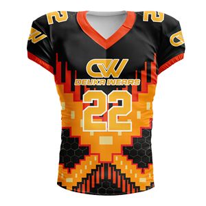 Maillot de football américain en maille 100 % polyester, design personnalisé, sublimation, tenue d'équipe, short imprimé, nom d'équipe personnalisé, vente en gros - Product Image 1
