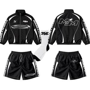 Premium <b>men</b> windbreaker <b>shorts</b> set made with durable fabric <b>lightweight</b> comfort and modern design for active outdoor wear - Product Image 2