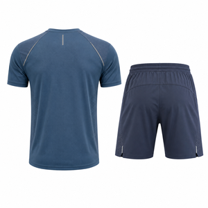 Ensemble de vêtements de sport pour homme, t-shirt de course et short de sport, ensemble de vêtements de sport pour la salle de sport, entraînement physique, vêtements de sport actifs, séchage rapide, respirant, course à pied - Product Image 2