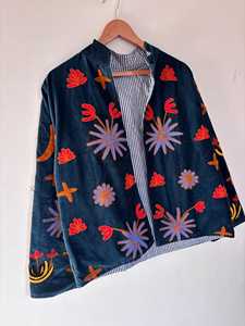 Unisex Cotton Suzani Hand Embroidered Best Jacket Coat for <b>Summer</b> Women's Winter Wear Bridesmaid Gifts Wholesale Supply for Bath - Product Image 3