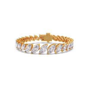 Natural Stone Pave Band Bracelet Classic <b>Gold</b> Diamond <b>Bangle</b> Bracelet Women's Everyday Wear Round Brilliant Cut Bracelet - Product Image 1