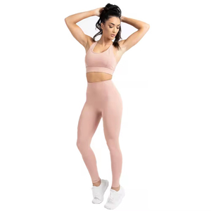 Custom <b>Women</b> Yoga Set OEM Polyester Spandex Fabric Durable Seamless Workout Gym Set Manufacturer Breathable Workout Activewear - Product Image 1