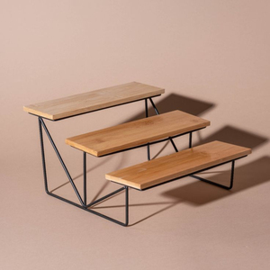 Juego de Soportes Modernos de Madera de 4 Niveles para Cupcakes con Asa Metálica para Exhibición de Postres en Cocina, Estilo Rústico, Ecológico, Decoración para Cumpleaños y Buffet - Product Image 5