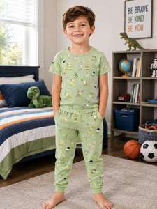 Ensemble coordonné deux pièces pour garçons, importé et de qualité supérieure, pour un style décontracté élégant, idéal pour les activités du week-end et les sorties en famille - Product Image 1