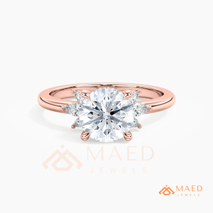 Rose Gold Round Cut Moissanite <b>Ring</b> Classic <b>Solitaire</b> Engagement Bridal Jewelry Gift Women Wedding <b>Ring</b> - Product Image 5