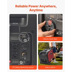 Generatore Inverter Silenzioso a Doppia Alimentazione 4200W di Picco, Tensione Nominale 24V DC/AC per Uso Domestico ed Esterno, Alimentazione a Gas LPG - Product Image 6