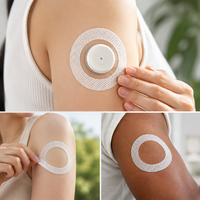 Patch adhésif de précision découpé à l'emporte-pièce en non-tissé pour capteur CGM en acrylique à cisaillement élevé, pour usage prolongé, patch de couverture de capteur CGM OEM