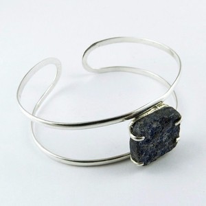 Pierre précieuse brute Lapis925, bracelets à griffes en argent Sterling, bijoux en argent en ligne - Product Image 2