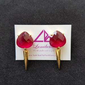 Vintage Gold Plated Drop Earrings with Pearl and Zircon Geometric Water Drop Stud Earrings - Product Image 1