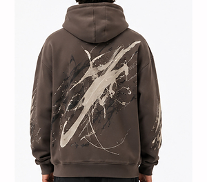 Sudadera con Capucha Oversize para Hombre, de Alta Calidad, Algodón Grueso, Felpa, Corte Holgado, Informal, a la Moda, Prenda Lisa - Product Image 4
