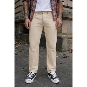 Jeans de Mezclilla para Hombre, Corte Holgado, 100% Algodón, Color Beige Claro, Transpirables, Estilo Urbano, Talla 28-46, Ligeros - Product Image 1