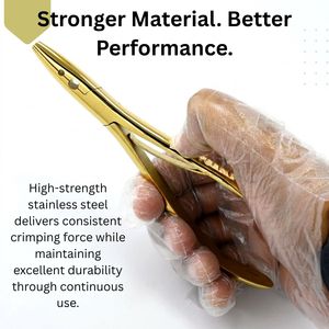Herramienta de crimpado de alta resistencia con dos orificios para extensiones de cabello, alicates de instalación de micro anillos y nano anillos de acero inoxidable - Product Image 4