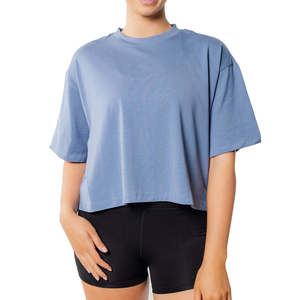 Camiseta larga de entrenamiento para mujer, cómoda, holgada, atlética, para gimnasio, entrenamiento, correr, yoga y ropa deportiva diaria - Product Image 3