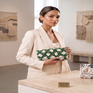 Pochettes brodées pour femmes, motif géométrique, sacs de soirée en textile, fermeture élégante, toutes saisons - Product Image 2