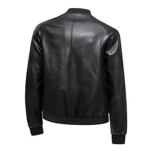Premium Quality Men's Casual Leather <b>Jackets</b> Solid Stand Collar Zipper Design Leather <b>Jacket</b> Autumn Fashion Moto <b>Biker</b> <b>Jacket</b> - Product Image 2