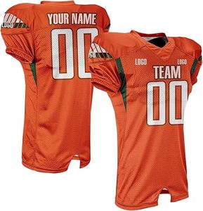 Maillot de football américain unisexe personnalisé avec logo imprimé sur le devant, 100 % polyester, impression par transfert thermique, qualité supérieure - Product Image 1