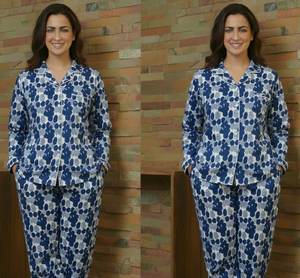 Ropa de Dormir Artesanal de Algodón Índigo para Mujer, Prendas Textiles Artísticas para el Hogar, Venta al por Mayor en India - Product Image 3