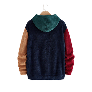 Unisex <b>Sherpa</b> Fleece Solid Oversized Hoodie Warm Soft Plush Pullover Casual Winter Hooded Sweatshirts Cozy Outdoor Daily Wear - Product Image 2