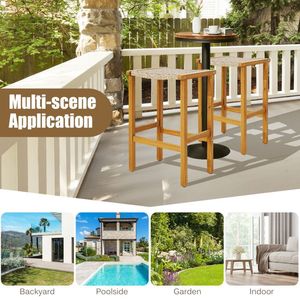 Ensemble de 2/4 tabourets de bar en bois pour votre espace extérieur - Product Image 6