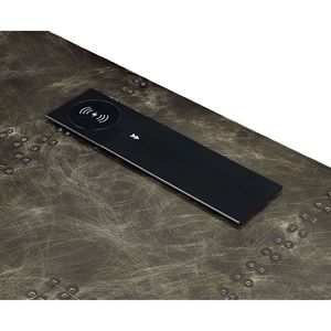 Brancaster porta USB scrivania bronzo alluminio e finitura rovere per uso ufficio - Product Image 5