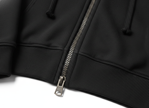 Oversized Fit Black Zip Hoodie | Unisex Casual Fleece Jacket | Perfect for Sports, <b>Lounging</b>, and Streetwear - Product Image 2