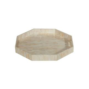 Plateau de service hexagonal en nacre fait main, incrustation de nacre de luxe, plateau décoratif pour table basse et décoration intérieure - Product Image 3