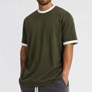 Manufacture Wholesale Custom High Quality Blank Cotton Oversized <b>Ringer</b> <b>t</b> <b>Shirt</b> Men High Class - Product Image 4