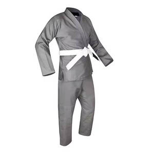 Kimono de karaté gris 100% coton, coupe classique, respirant, unisexe, vêtements d'arts martiaux pour adultes - Product Image 4