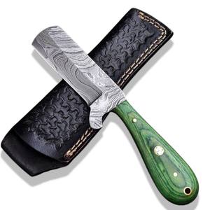 มีดแค้มปิ้งเหล็กดามัสกัสสั่งทำพิเศษ OEM คมกริบ ใบมีดตรง ขายส่ง มีดเดินป่ากลางแจ้ง ของขวัญสำหรับผู้ชาย - Product Image 2