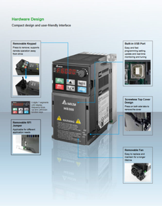 Delta MS300 VFD4A8MS23ANSAA ไดรฟ์ปรับความถี่ 3 เฟส 400V สำหรับระบบอัตโนมัติในอุตสาหกรรม - Product Image 4
