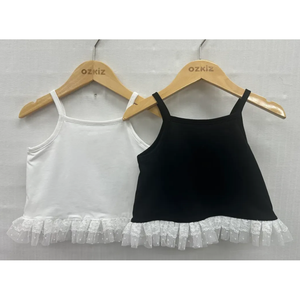Camiseta de Algodón 100% Estilo Coreano OZKIZ para Niñas, Top con Volantes para Niñas de 2 a 6 Años, Moda de Verano con Volantes, Venta al Por Mayor - Product Image 1
