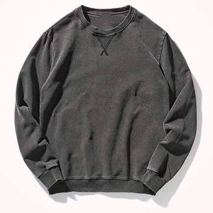 Sweat-shirt à col rond pour homme, coupe classique, couleur unie, tricot en coton, vêtement décontracté pour l'automne - Product Image 1