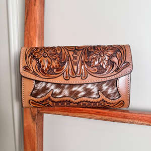 Cartera tallada a mano, funda de teléfono de embrague, elegante Cartera de piel de vaca, multiusos, Cartera de tarjeta de cuero genuino occidental para mujer - Product Image 2