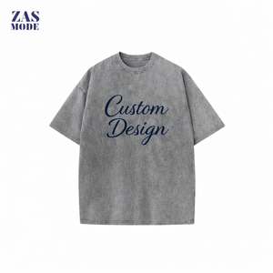 Nouveauté T-shirt Homme Oversize 100% Coton Épais Haute Qualité 280 Grammes T-shirt Vintage Délavé à l'Acide Personnalisé - Product Image 1