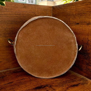 Boot Stich Suede Leather Western Style New Designer Round Crossbody Bag Handbag Hot Selling Bohemian Women Shoulder Handbags - Product Image 5