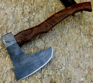 Handmade Damascus Steel <b>Axe</b> Walnut Wood <b>Handle</b> 19-Inch With Head Cover Survival Hatchet Camping <b>Axe</b> - Product Image 1