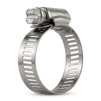 Collier de serrage industriel en acier inoxydable réglable à vis sans fin, robuste, poli, pour tuyaux, pièces de fixation pour réparation automobile