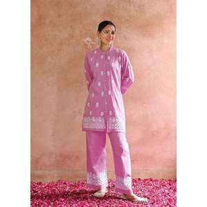 DISEÑADOR RAYON BORDADO TRABAJO CONJUNTO DE 2017 ROSA CLARO - Product Image 1