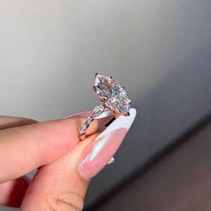 3 CT Marquise Cut Lab Grown Diamond Engagement <b>Ring</b>, IGI Certified <b>14K</b> <b>Gold</b> <b>Ring</b> - Product Image 5
