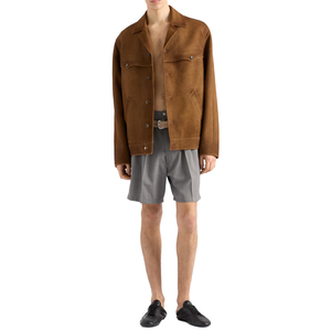 Custom Men's Cowhide Suede Bowling <b>Jacket</b> Luxury Vintage Leather <b>Jacket</b> OEM Private Label leather garments Manufacturer - Product Image 5