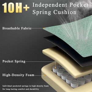 Silla ejecutiva ergonómica para adultos, cojín de resorte con bolsillos, soporte Lumbar ajustable, reposapiés giratorio de cuero sintético - Product Image 2