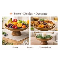 Fruteira de Madeira com Suporte Estilo Rústico para Mesa de Cozinha Cesto de Armazenamento de Frutas Design em Madeira Natural